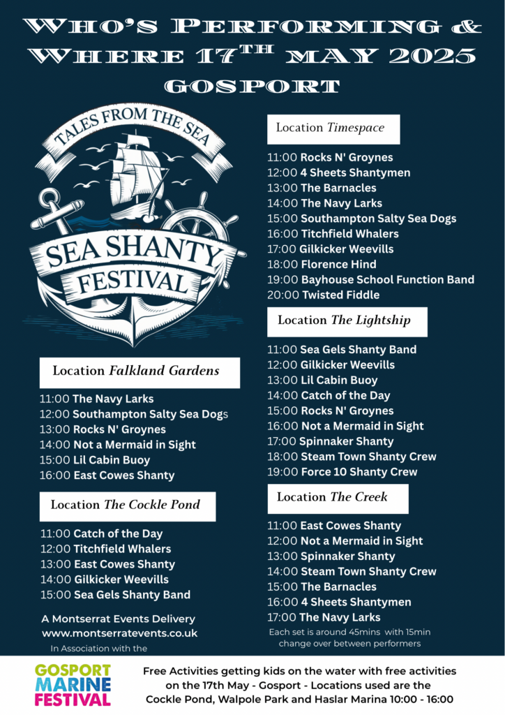 tales from the sea shanty festival running order and locations